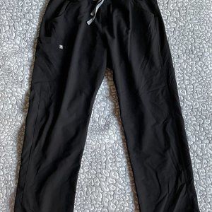 Figs Women's Kade Cargo Scrub Pants Black Size Large